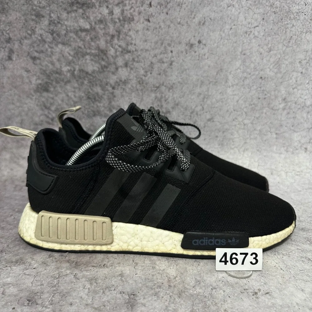Adidas NMD R1 Sneakers Mens 10 Black Sand S76847 Boost Low Running Shoes